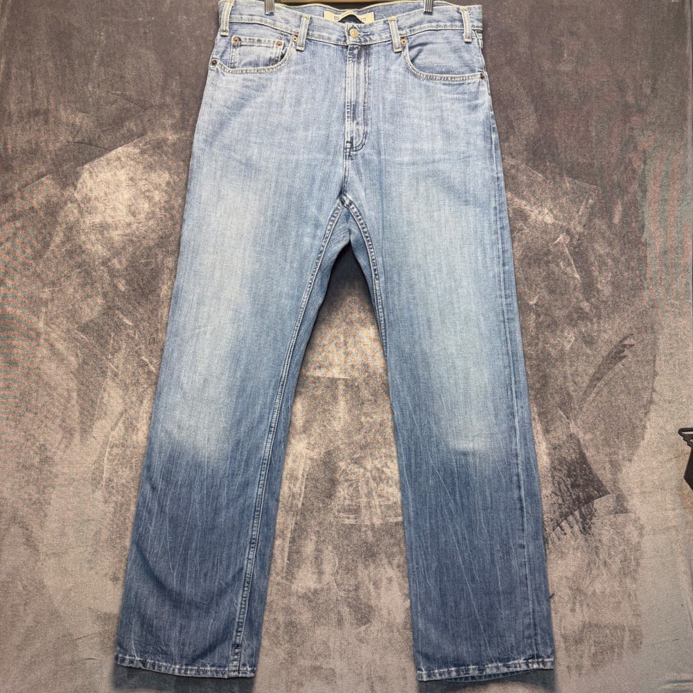 Gap Jeans Mens 36x34 Blue Cotton Standard Fit Mid Rise Light Wash Workwear Denim